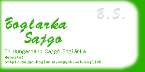 boglarka sajgo business card
